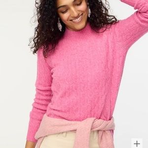 J.Crew Cable-knit mockneck sweater